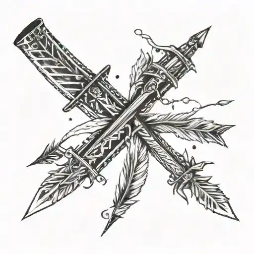 A Sleek Tattoo Of A Quiver Full Of Arrows With Roman Numeral Xviii Hidden Within The Design