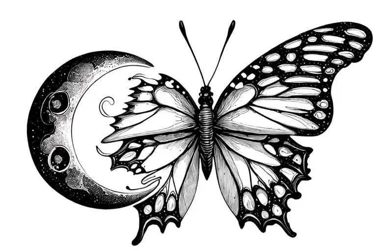 Butterfly And Moon