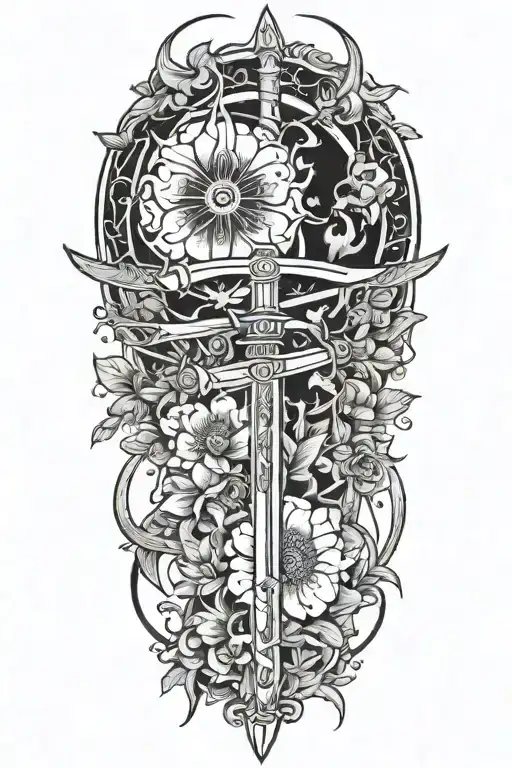 Celestial And Swords And Flowers