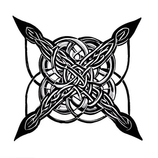 Celtic Knotwork Design Incorporating Elements Of Stained Glass