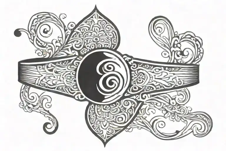 Wrist Band Tatoo With Karma Symbol Formed