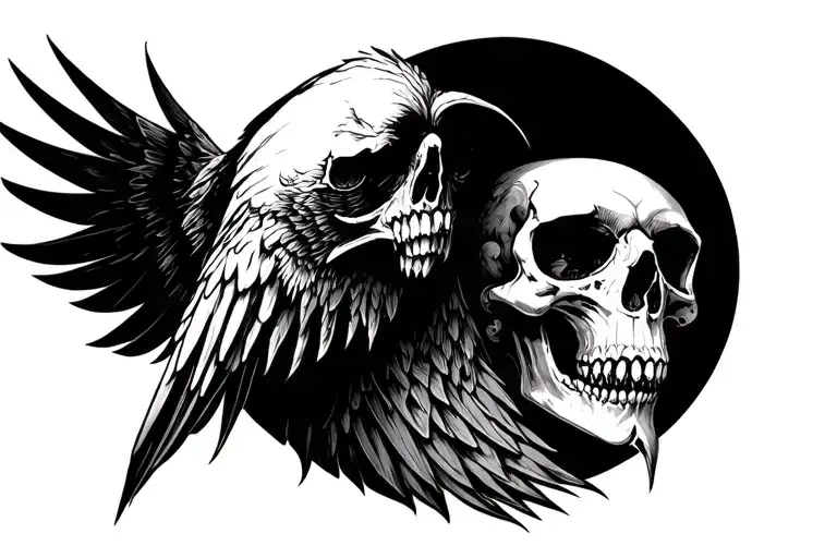Grim Reaper Raven Skull