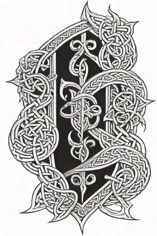 Armor Shoulder Tattoo Design Combining Celtic Knot