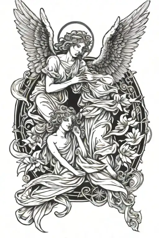 Angel And God With