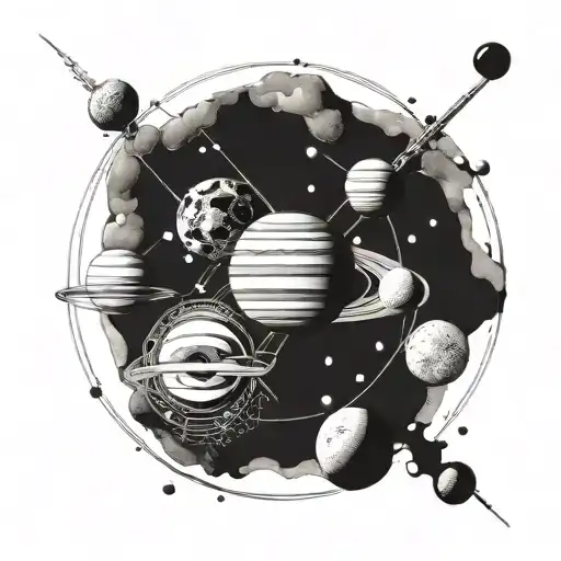An Intricate Solar System With Each Planet Represented In Detail