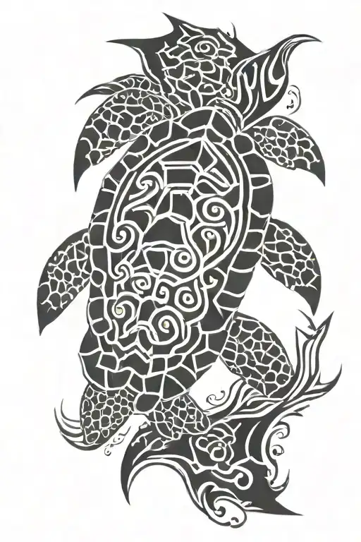 Polynesian Tiki Sea Turtle
