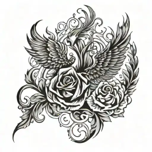 Phoenix And Rose Flame