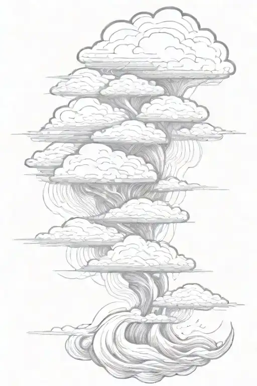 Lots Of Lightning Storm Clouds Raining Hard With Rough Waves Representing Uncertainty