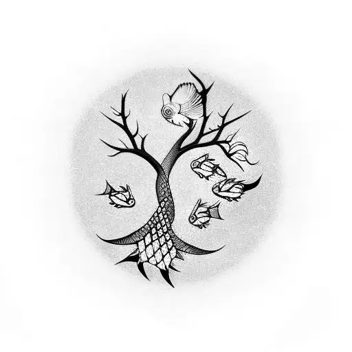 Tree Of Life Koi Fish