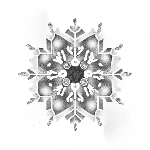 Simple Snowflake With Dog Paw Print