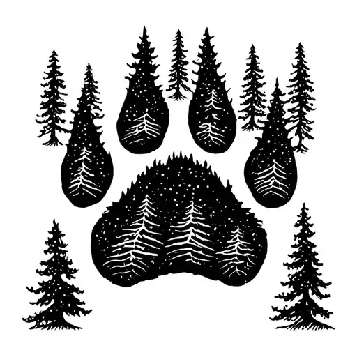 Bear Paw With Trees