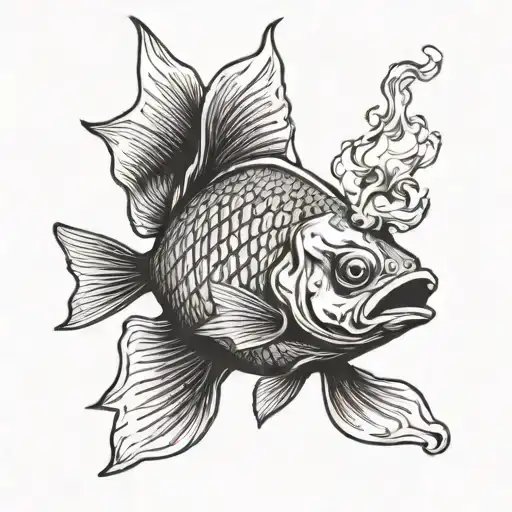 A Fish Smoking A Cigarette