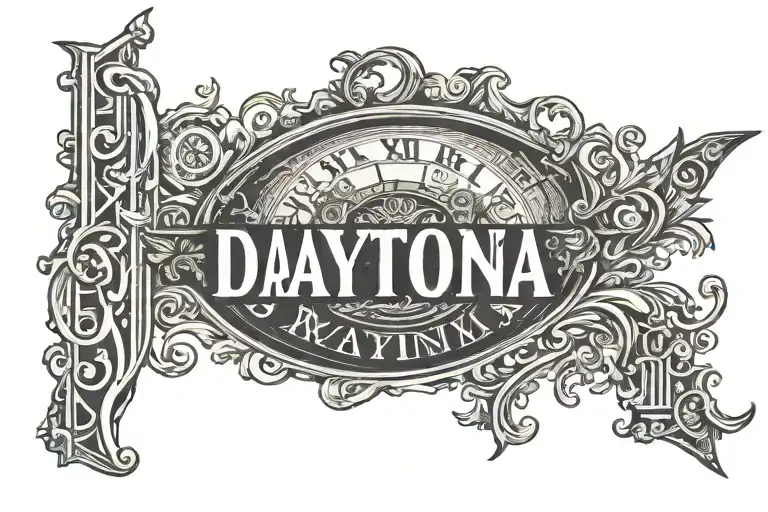 Daytona Lettering Spelling With Roman Numerals Representing Important Dates