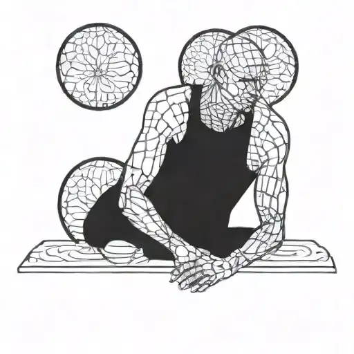 Line Tattoo Of Man Thinking