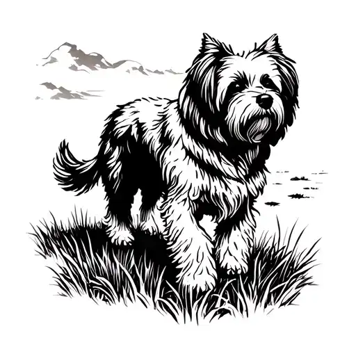 A Puli Dog Walking Through A Hungarian Landscape