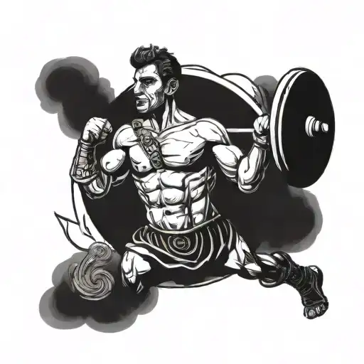 A Roman Gladiator Doing A Crossfit Workout
