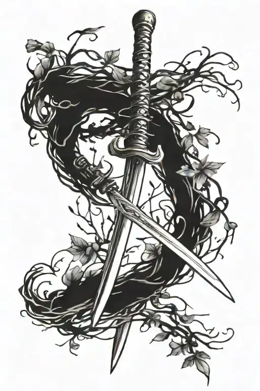 Single Katana Breaking Into Vines