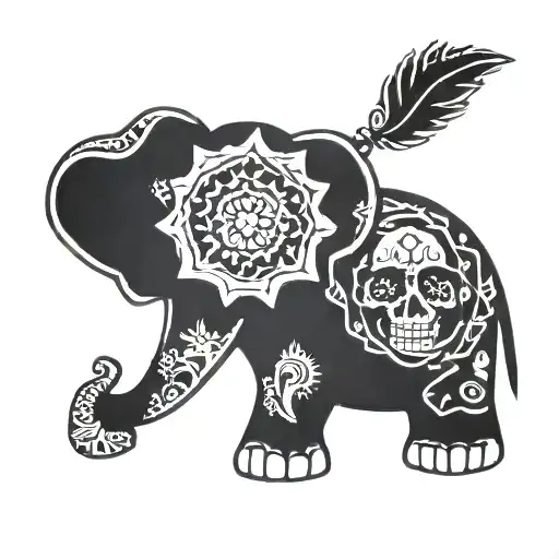 Skull Mexican Elephant Mandala