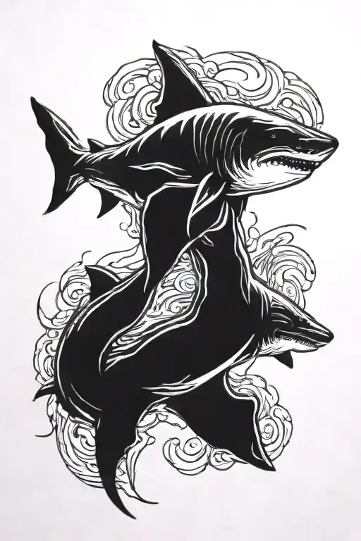 Black Shark Swimming