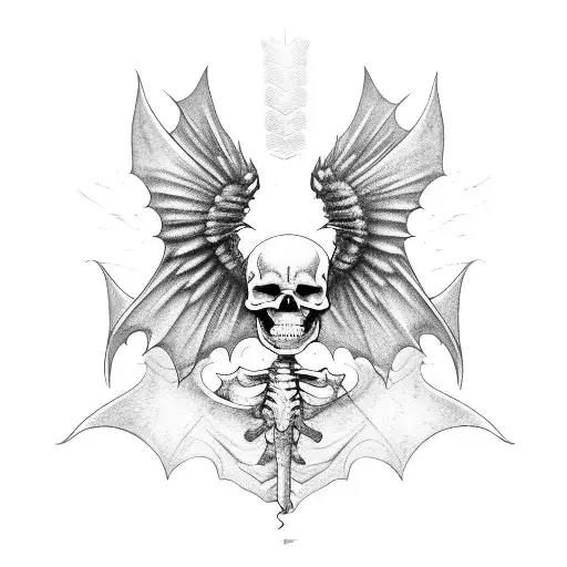 Skeleton With Bat Wings
