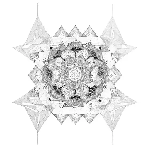 A Geometric Mandala With Horse Motifs