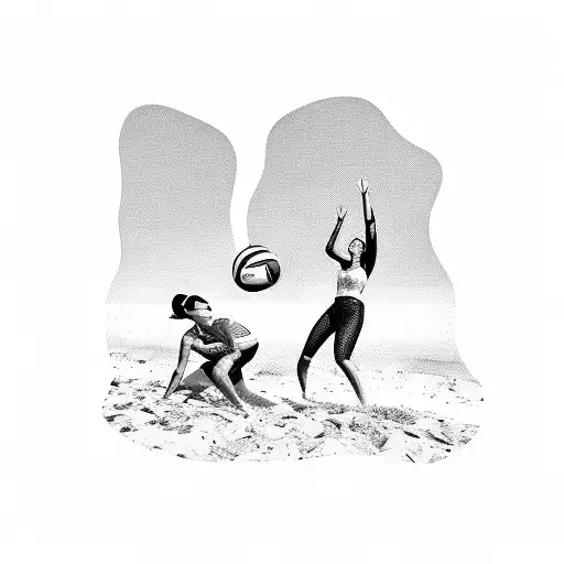 Women Playing Beach Volleyball