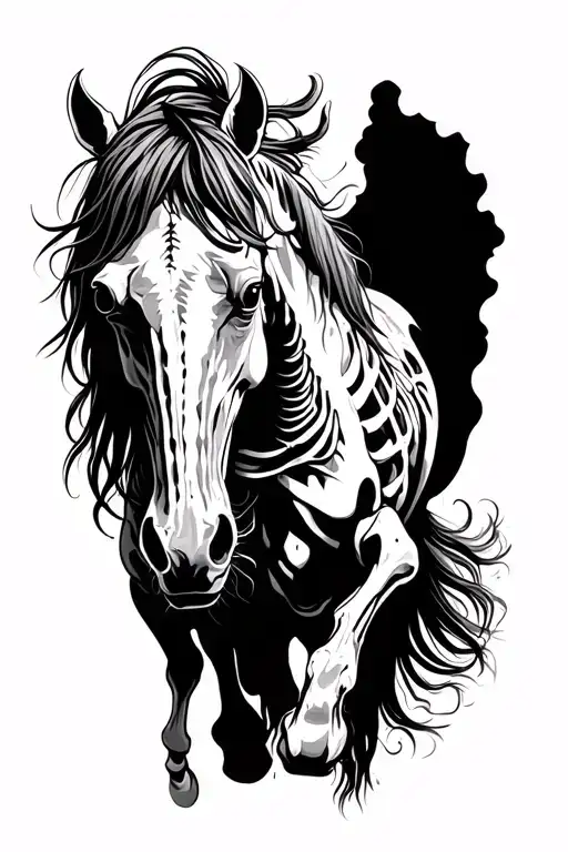 Skeletal Horse Galloping Horse
