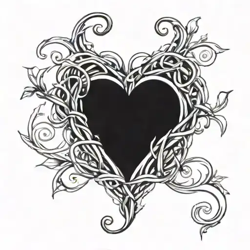 A Heart Made Of Intertwined Vines With The Names Of The Client's Children Hidden Within The Design