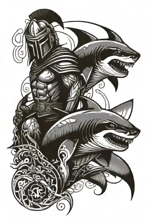 Spartan And Shark