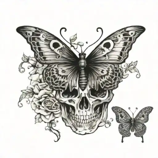 A Butterfly With Skull On His Wings
