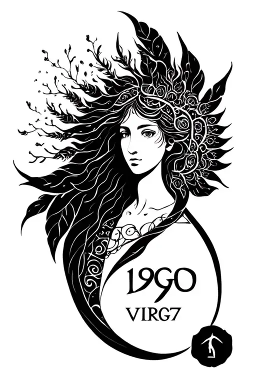 Virgo Zodiac Symbol Merging With 1997 En Numeros Romanos