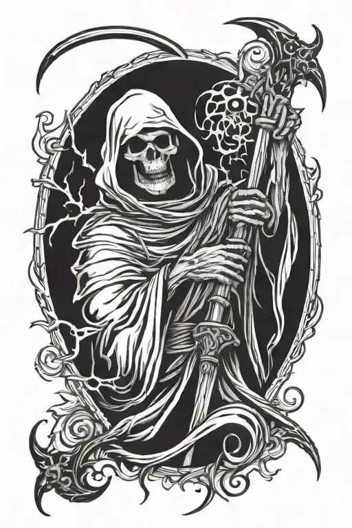Grim Reaper With Hand Coming Down Like My Hand
