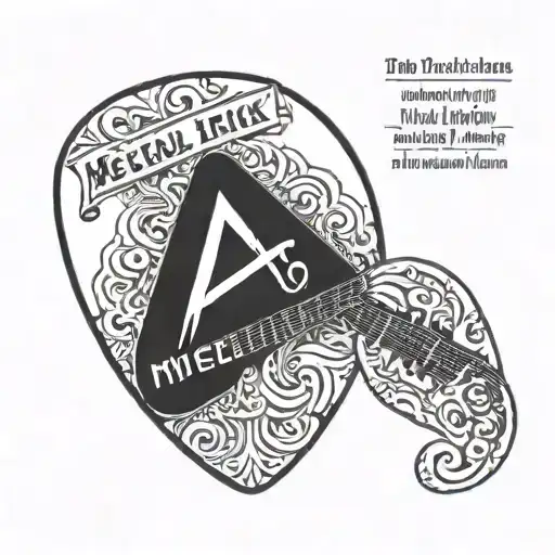 A Guitar Pick With Metallica's Logo And A Quote About The Power Of Music And Economics