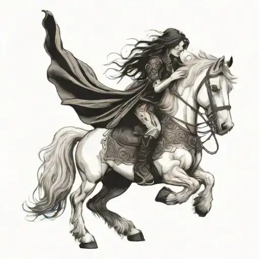 Gypsy Cob Horse With A Witch Riding