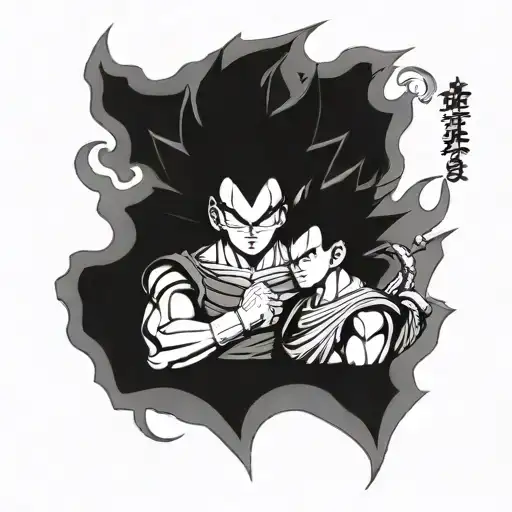 Vegeta And Goku On Shenlong