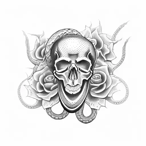 Skull And Two Snakes