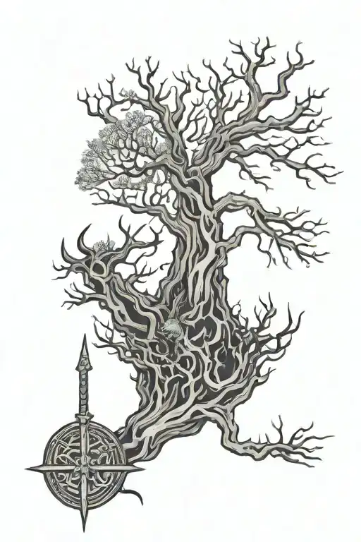 Viking And Dead Tree