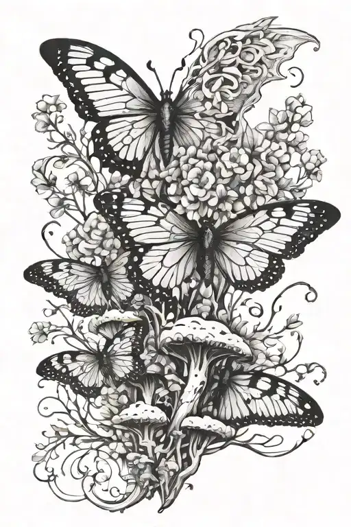 Butterfly Wings Together It Looks Like A Mushroom Forest Fantasy Scene