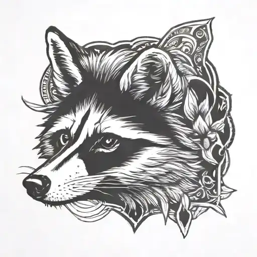 Raccoon And Wolf