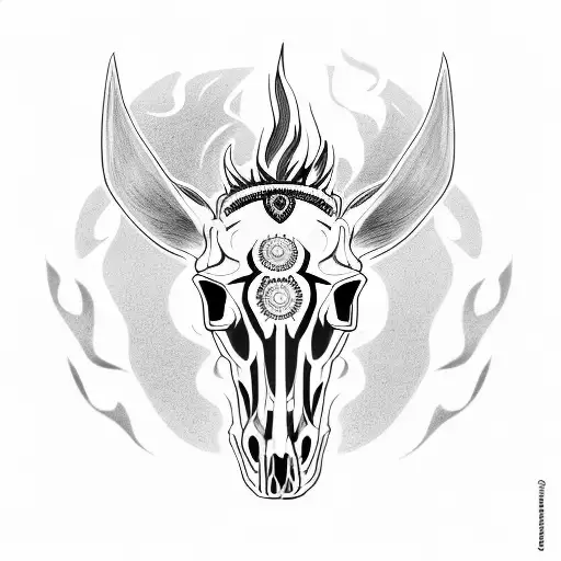 Horse Skull With Fire Eyes