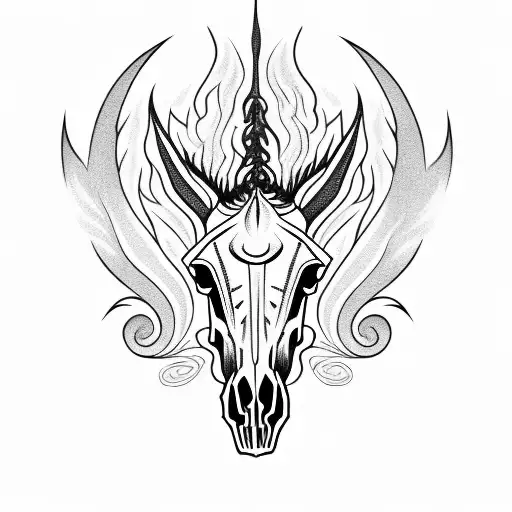 Horse Skull With Fire Eyes