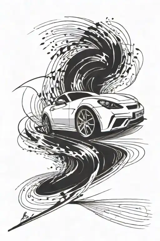 Incorporate A Sleek Sports Car Speeding Down A Winding Road