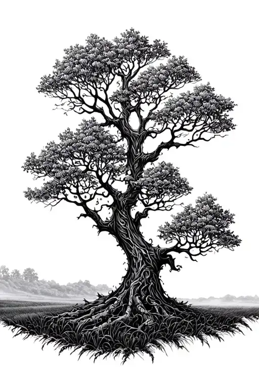 Fantasy Tree In Field