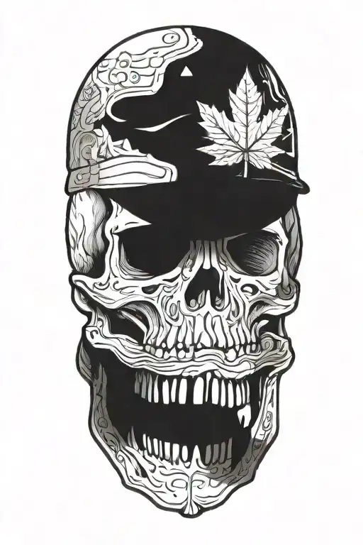 Skull Wirh Canadian Solider Hat