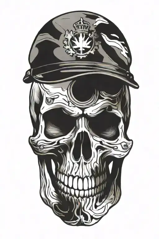 Skull Wirh Canadian Solider Hat