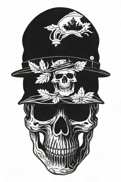 Skull Wirh Canadian Solider Hat