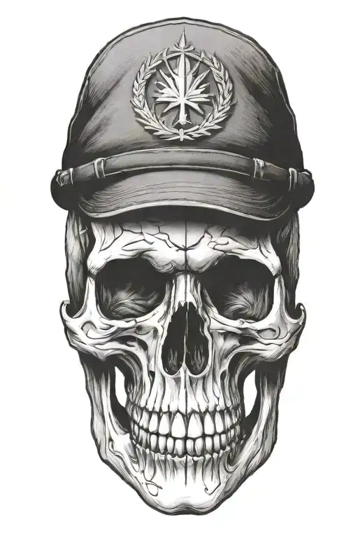 Skull With Canadian Solider Hat