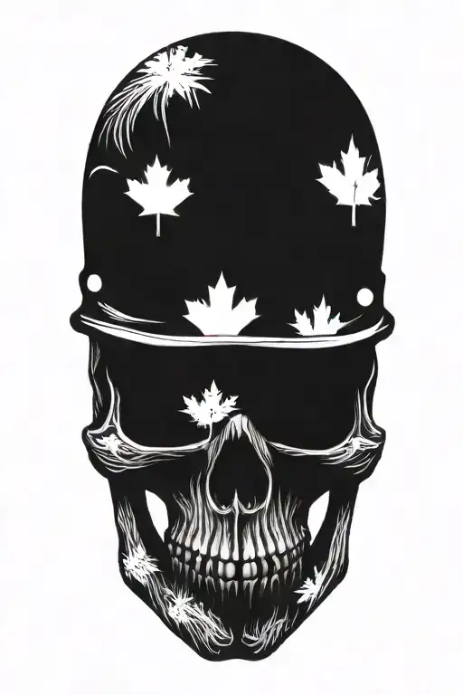 Skull With Canadian Solider Helmet