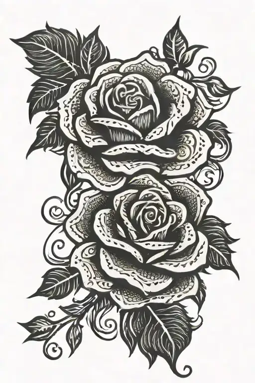 Tribal Rose With Intricate Details