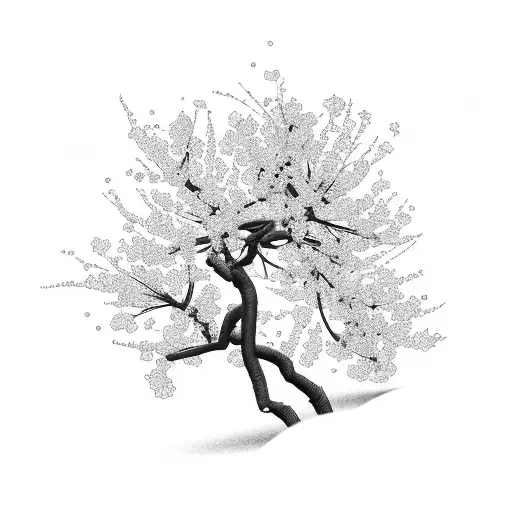 Japanese Cherry Blossom Tree With Minimalist Design